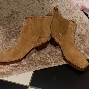 Sam Edelman Camel Suede Ankle Booties
